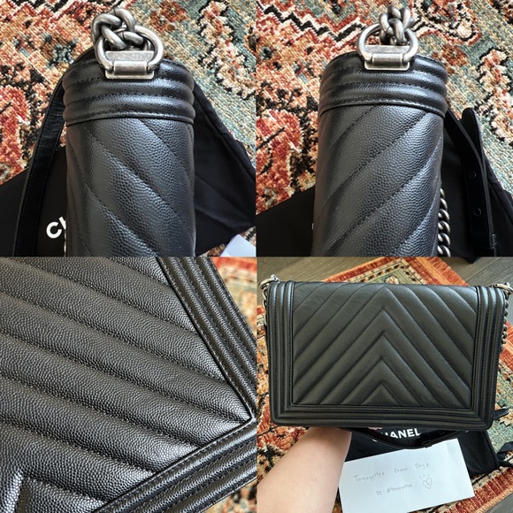 SOLD**Chanel Boy Chevron New Medium Caviar Flap Bag - Picture 8 of 11